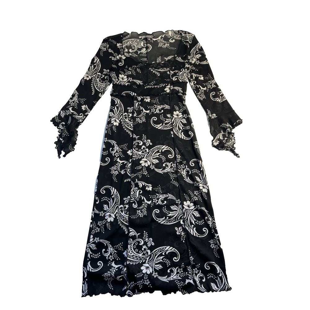 Vtg Y2K Outlooks Sheer Dress Women S‎ Whimsigoth Dark Romantic Vampire Goth